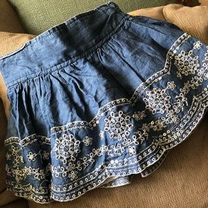 Justice Cowgirl Skirt
Beautiful White Embroidery 
Sparkles with Silver Sequins